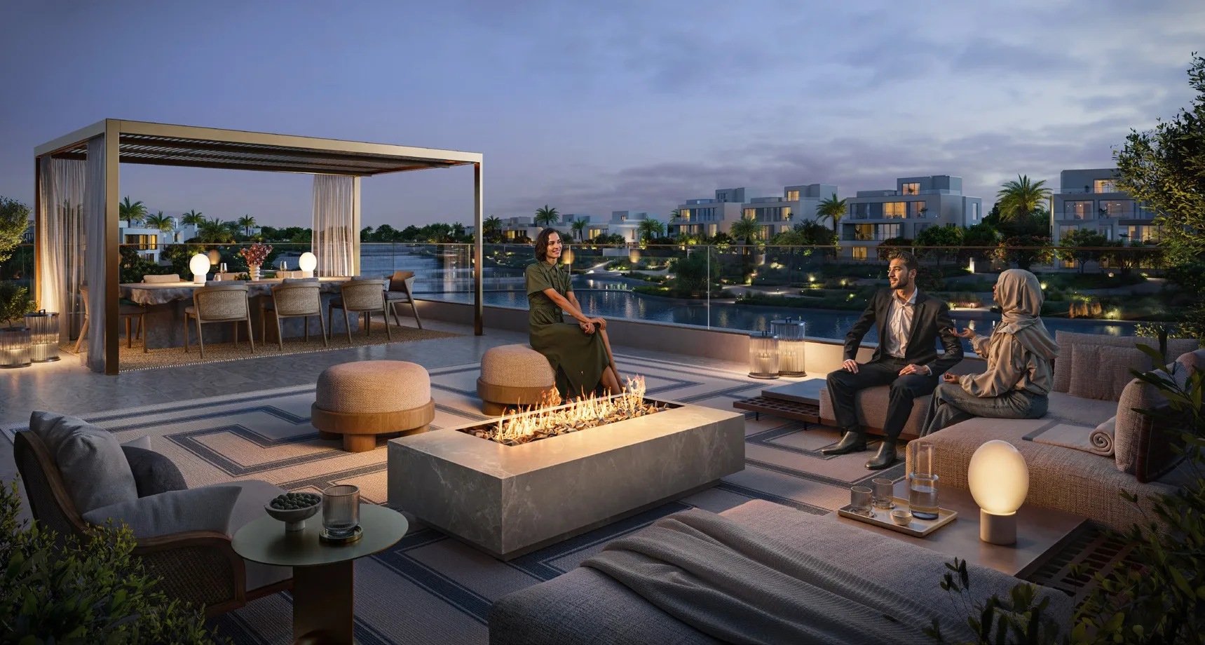 Dining in the landscape at Lunaya